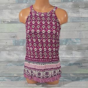 Lucy & Laurel Printed Tank Top sz Medium